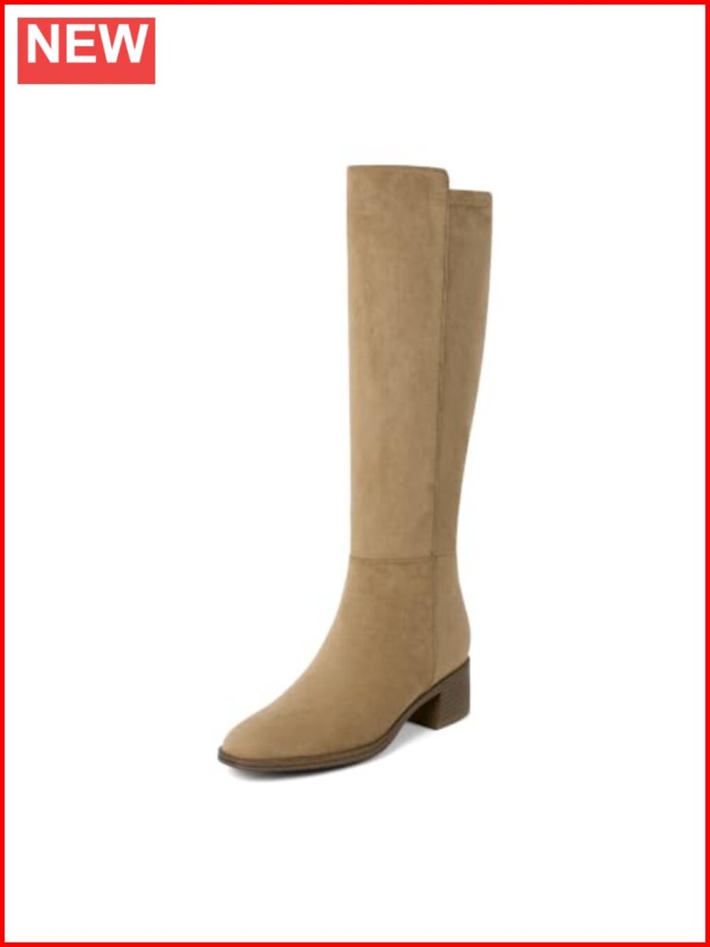 Women's Stretchy Knee High Faux Suede Boots Low Block Heel Chunky Tall